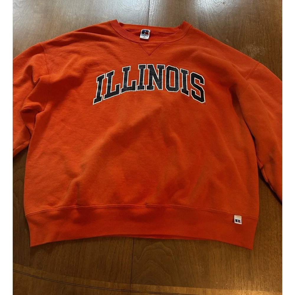 Vtg‎ University Of Illinois Russell Athletic 90s Crewneck Sweatshirt XL